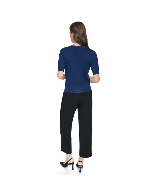 DKNY Blue Nk Lace Trim Ld64
