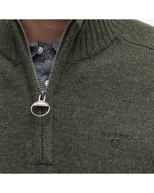 Barbour Green Grangetown Half Zip Jumper for men