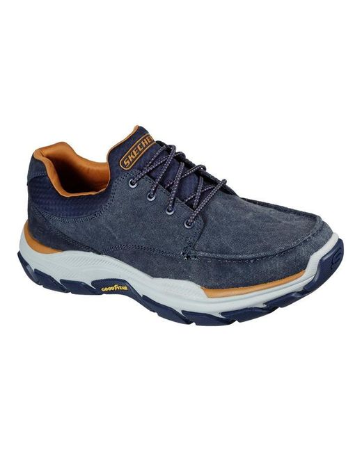 Skechers Blue Moc Toe Bungee Lace Slip On Low-top Trainers for men