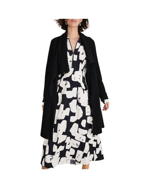Phase Eight Black Bellona Wool Blend Wrap Around Coat