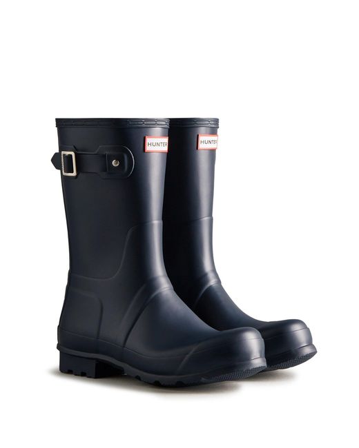Hunter Blue Original Short Wellington Boots for men