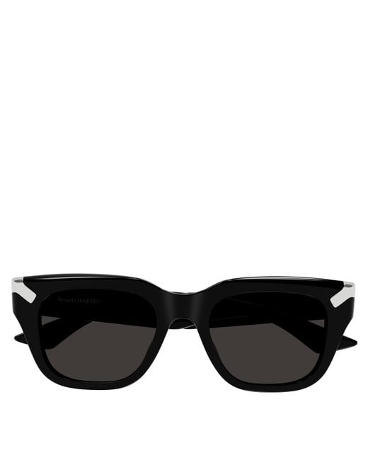 McQueen Black Contrasting Hinge Sunglasses for men