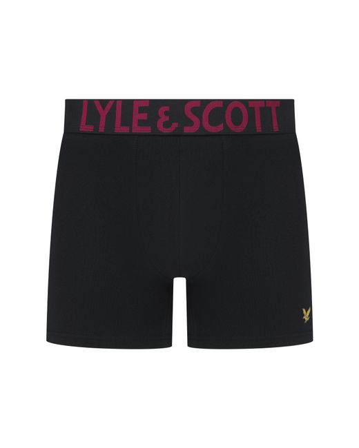 Lyle & Scott Black Daniel Cotton Mid-Rise Boxer 3 Pack for men