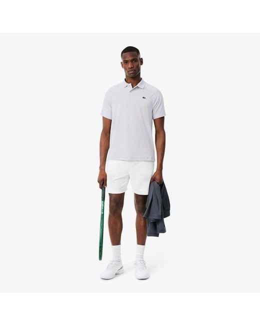 Lacoste White Short Sleeve Performance Polo Shirt for men