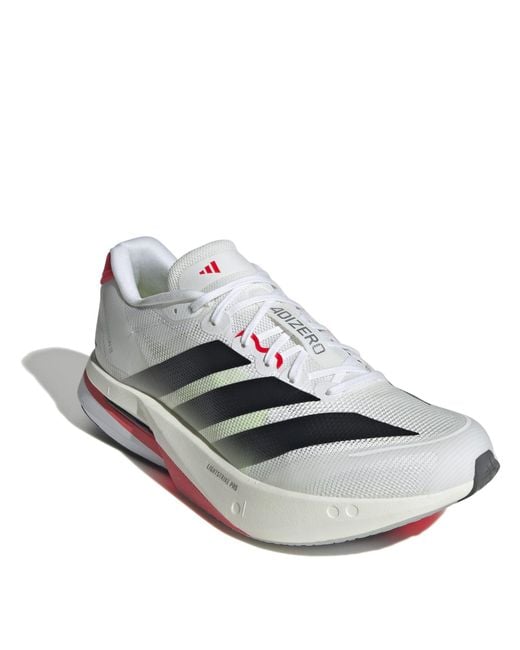 Adidas White Adizero Boston 13 Road Running Shoes
