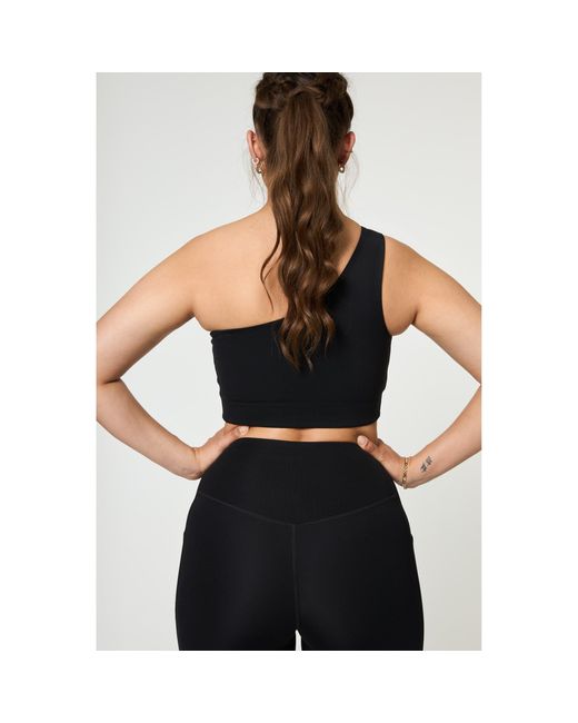 GIRLFRIEND COLLECTIVE Blue One Shoulder Non Wired Low Impact Sports Bra
