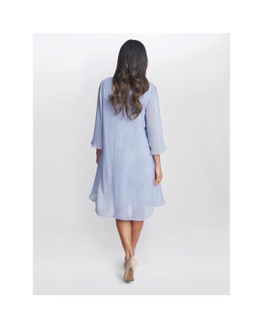 Gina Bacconi Blue Elia Embroidered Dress And Jacket