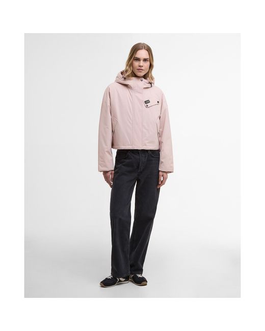 Barbour Pink Atlanta Cropped Waterproof Rain Anorak