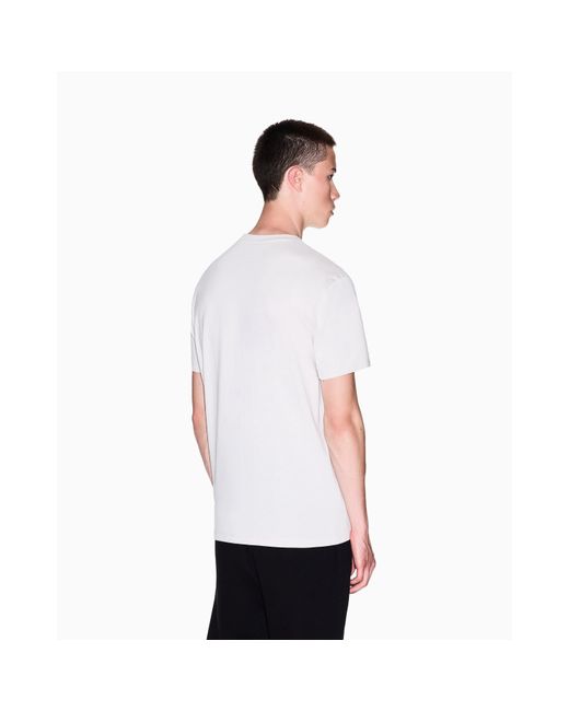 ARMANI EXCHANGE White Regular Fit T-Shirt for men