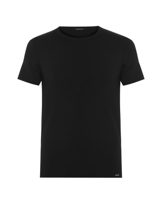 Tom Ford Black Cotton Crew T-shirt for men