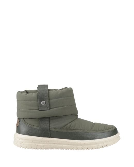 HeyDude Green Camden Cuff Nylon Quilt Boot