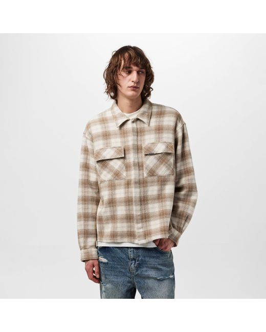 Represent Natural Waffle Flannel Shirt, Textured Fabric for men