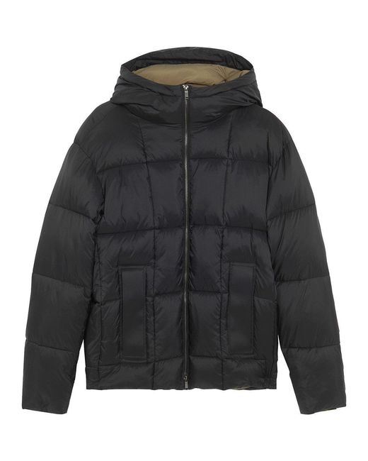 Lyle & Scott Black Cocoon Long Puffer Jacket for men