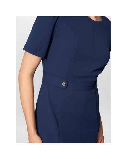 Gina Bacconi Blue Mel Printed Sleeveless Midi Dress