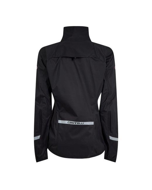 Castelli Black Windproof Water-Resistant Reflective Performance Cycling Jacket