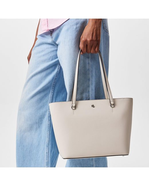 Ralph Lauren White Medium Karly Tote