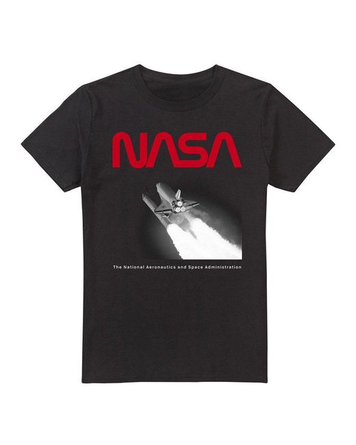 NASA Black Flight Cotton T-Shirt for men