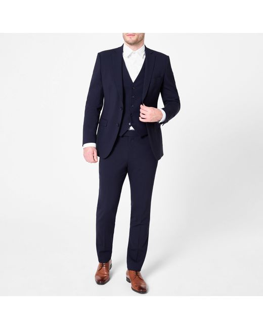 Without Prejudice Blue Kilburn Slim Fit Waistcoat for men