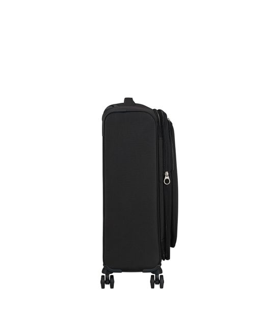 American Tourister Black Cloudrider Spinner 67X44X26/28Cm Exp Tsa Medium Soft Suitcase