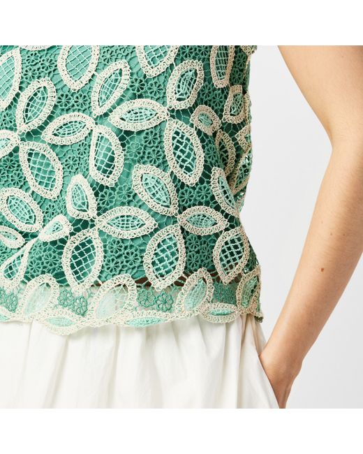 Vero Moda Green Embroidered Long-Sleeve Blouse