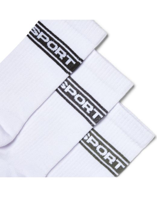 DKNY White 3 Pack Sport Socks Lacon for men