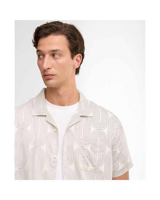 Barbour Gray Patterned Short Sleeve Shirt for men