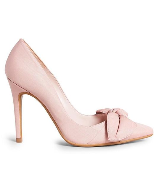 Ted Baker Pink Hyana Moire Satin Bow Court Shoes