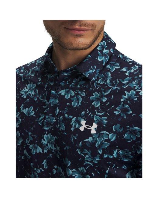 Under Armour Blue Matchplay Printed Polo Aegean Academy Academy for men