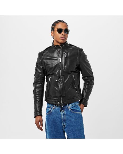 DSquared² Black Leather Tailored Fit Jacket for men