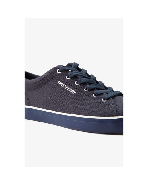Fred Perry Blue Baseline Canvas Trainers for men
