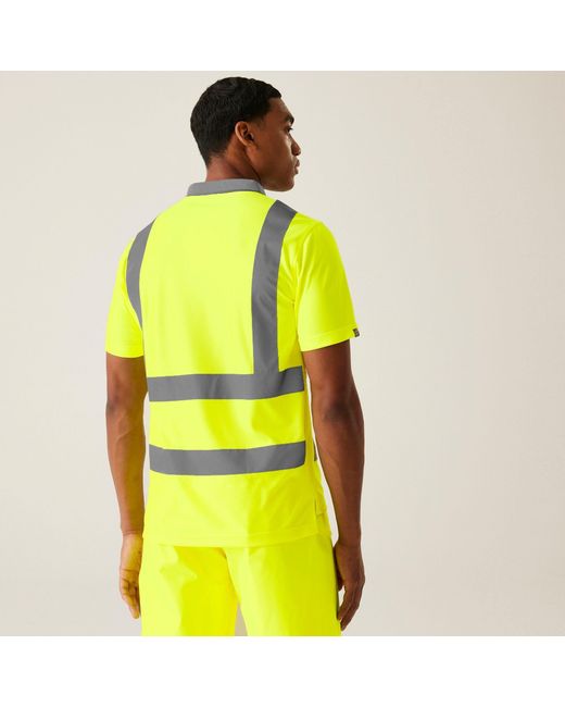 Regatta Yellow Hi-Vis Pro Contract Polo for men