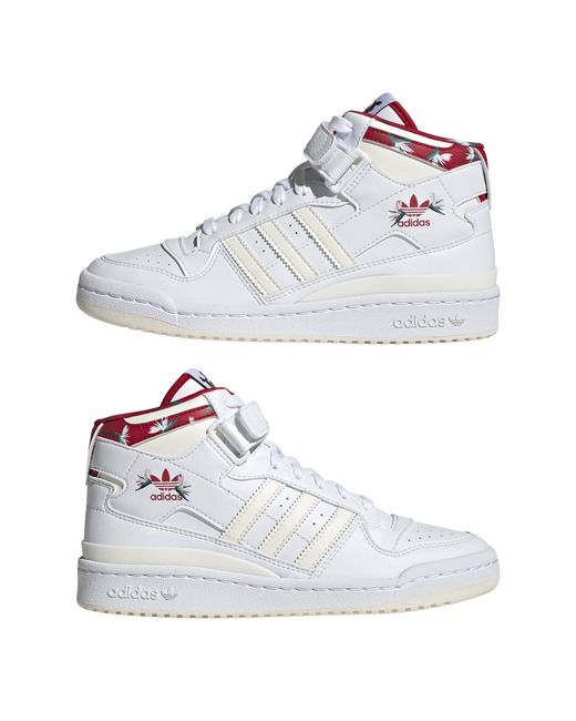 Adidas Originals White Forum Mid High-Top Trainers