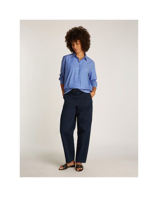Tommy Hilfiger Blue Easy Fit Long-Sleeve Patterned Shirt