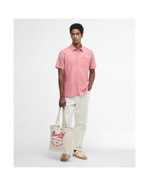 Barbour White Script Tote Bag