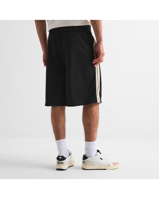 Palm Angels Black Woven Tracksuit Shorts for men