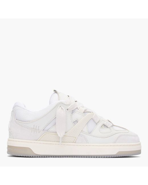 Represent White Panelled Canvas Chunky Sneakers for men