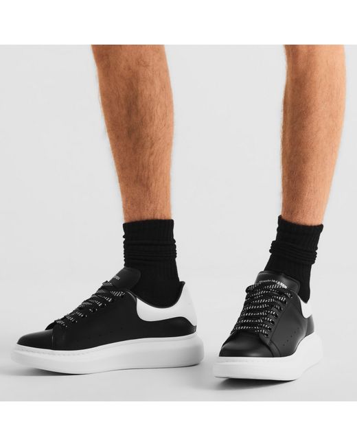 McQueen Black Oversized Leather Trainers for men