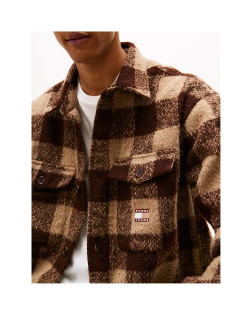 Tommy Hilfiger Brown Check Relaxed Fit Overshirt for men