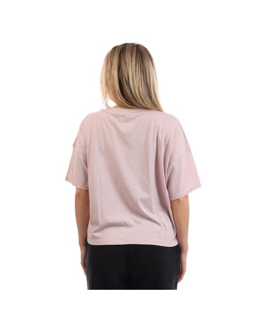 DKNY Pink Foil Logo Cropped T-Shirt