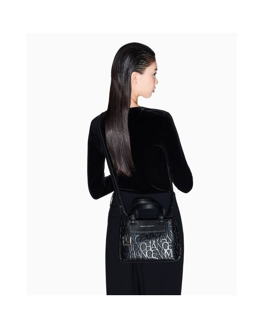 ARMANI EXCHANGE Black Shopping Bag