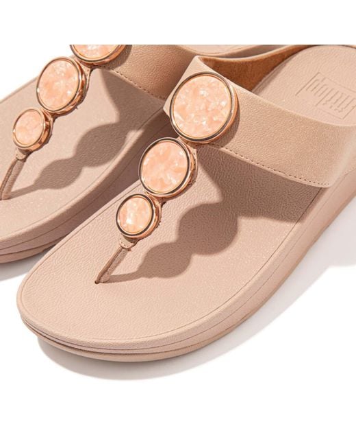 Fitflop Pink Fit Flop Halo Shimmer Toe-Post Sandals