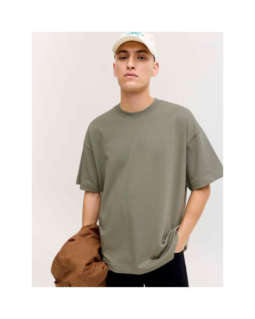 Jack & Jones Green Barron Short Sleeve O-Neck Oversized Fit T-Shirt for men