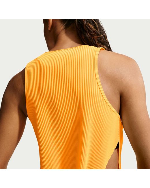 Nike Orange Aeroswift Dri-Fit Adv Cropped Running Tank Top