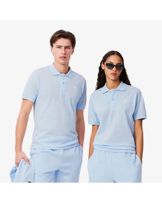 Lacoste Blue Classic Fit Signature Print L.12.12 Polo Shirt for men