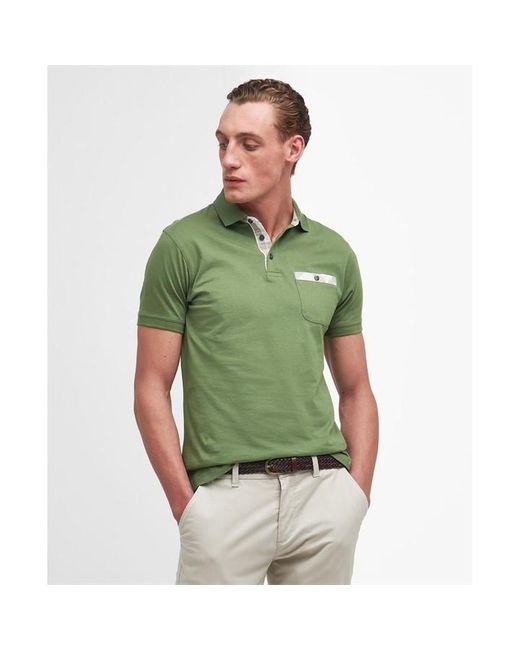Barbour Green Hirstly Polo Shirt for men
