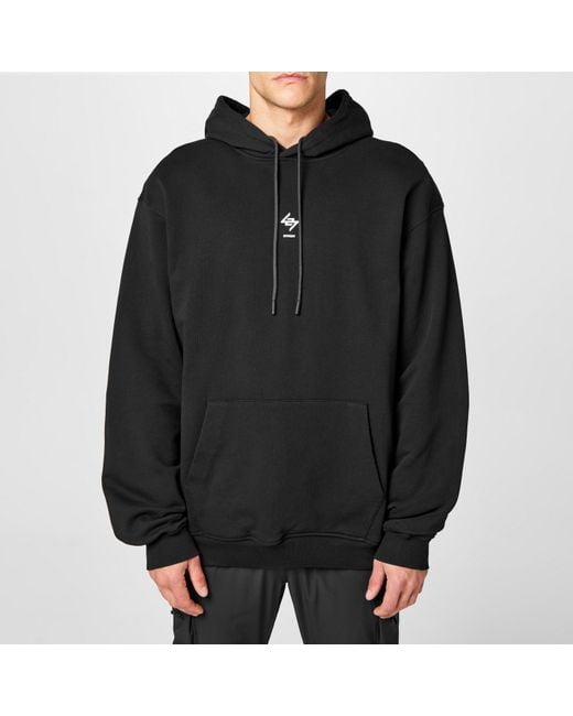REPRESENT 247 Black Logo Cotton 247 Oversized Hoodie for men