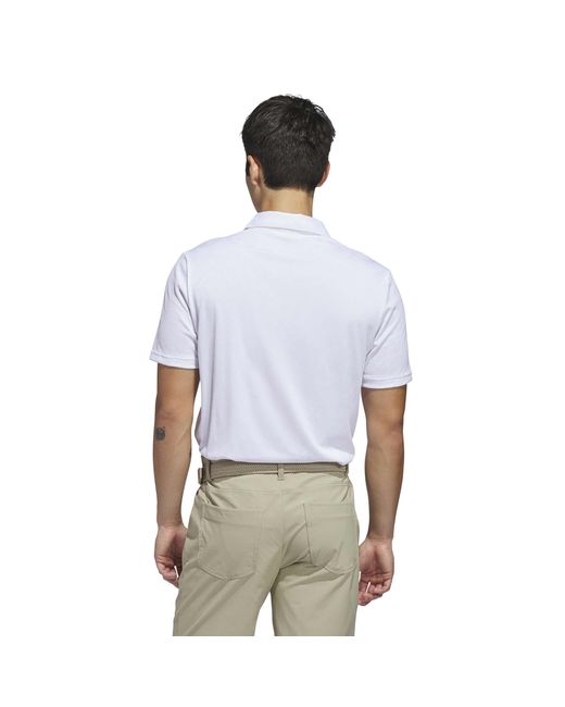 Adidas White Short Sleeve Performance Polo Shirt for men