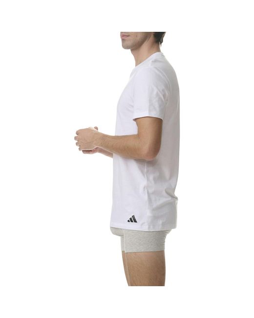 Adidas White Short Sleeve Performance 3 Pack Gym Top for men