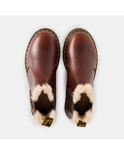 Dr. Martens Brown 2976 Leonore Fur Lined Chelsea Boot