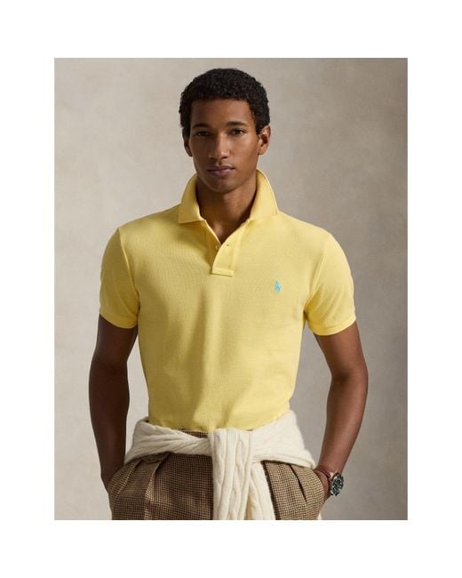 Polo Ralph Lauren Yellow Custom Slim Short Sleeve Shirt for men